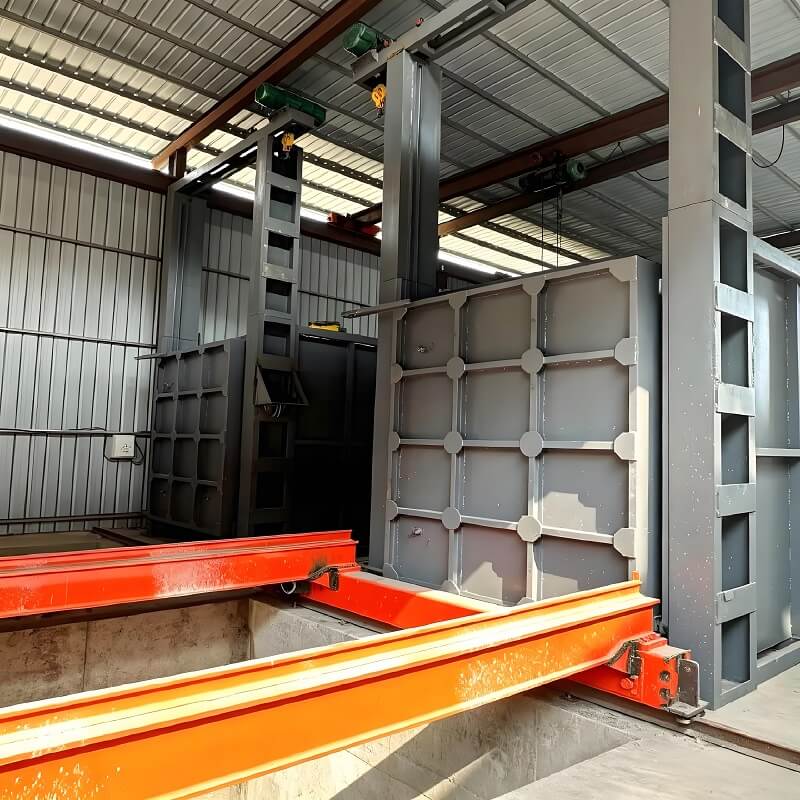 فرن العربات الصندوقي للخدمة الشاقة لطرق الصب وأجزاء الآلات الكبيرة
